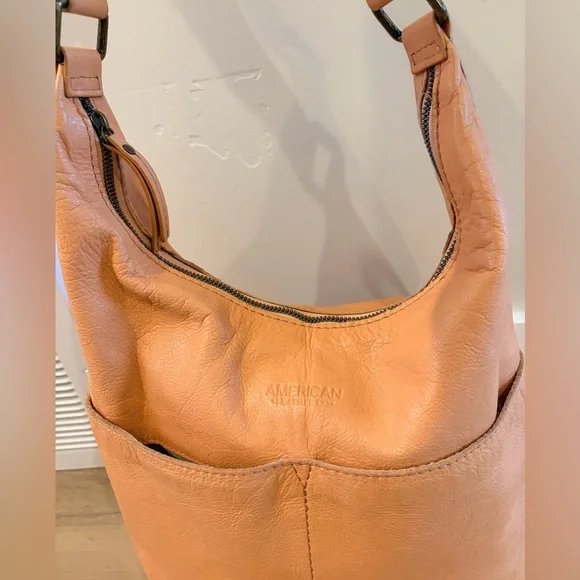 American Leather Co Carrie Caramel Brown Leather Hobo Bermuda Vintage Bag - Picture 2 of 13
